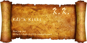 Kék Kitti névjegykártya
