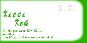 kitti kek business card