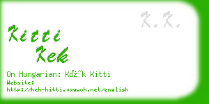 kitti kek business card